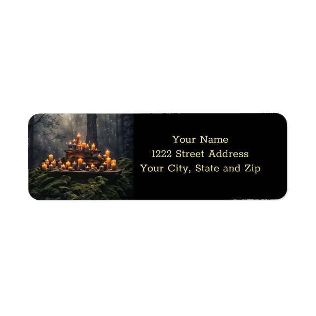 Mystical Magical Candles Forest Return Address Label (Front)