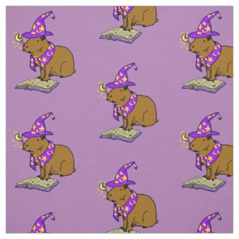 Mystical & Magical Capybara Wizard Fabric by Ckrickett at Zazzle