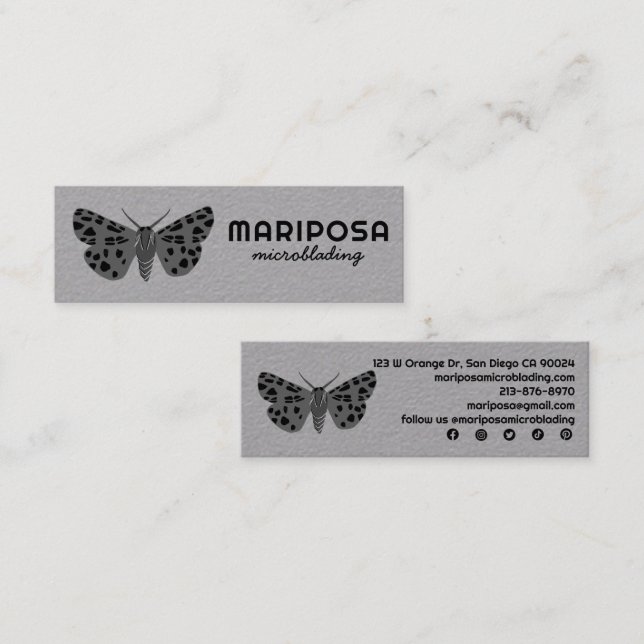 Mystical Magical MOTH Esthetician Beauty Salon Mini Business Card (Front/Back)