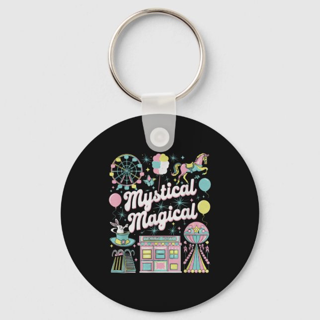 Mystical Magical Retro Aesthetic Space Gift Men Wo Keychain (Front)