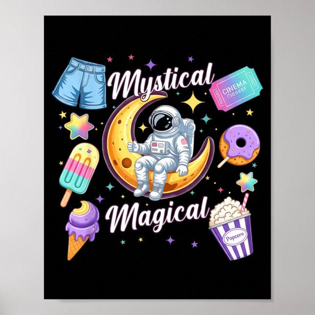 Mystical Magical Retro Aesthetic Space Men Women K Poster (Front)