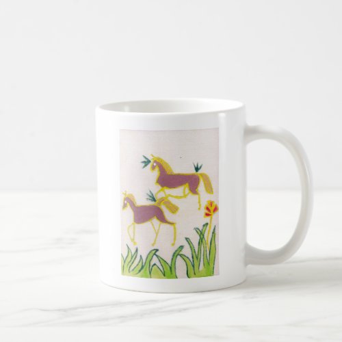 Mystical Majesty Twin Unicorns in Shimmering Hues Coffee Mug