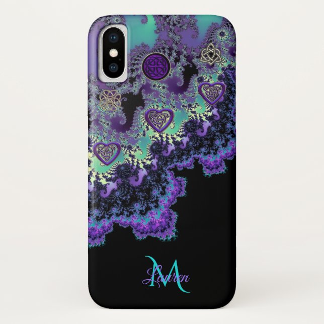 Mystical Mandelbrot Celtic Fractal iPhone X Case (Back)