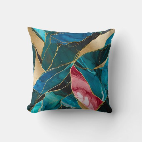 Mystical Marble Fusion Throw Pillow
