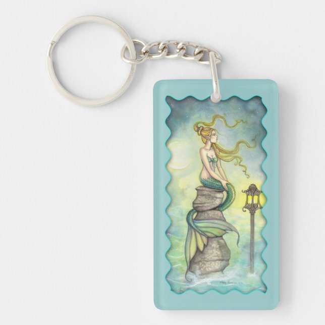Mystical Mermaid Fantasy Art by Molly Harrison Keychain (Front)