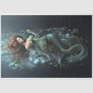 Mystical Mermaid Seahorse Under the Sea Decoupage Tissue Paper