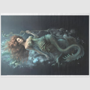 Mystical Mermaid Seahorse Under the Sea Decoupage Tissue Paper