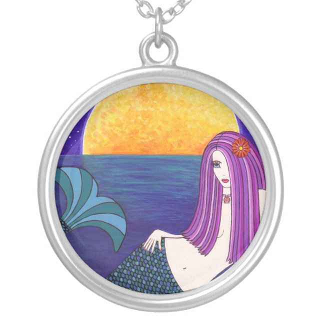 Mystical Midnight Mermaid Necklace (Front)