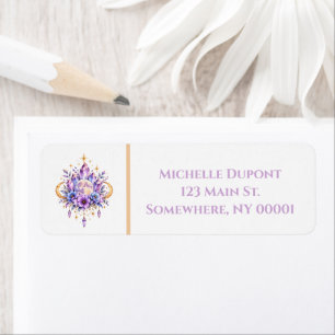 Mystical Moon and Crystals Birthday Party Address Label