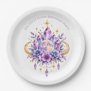 Mystical Moon and Crystals Birthday Party Paper Plates