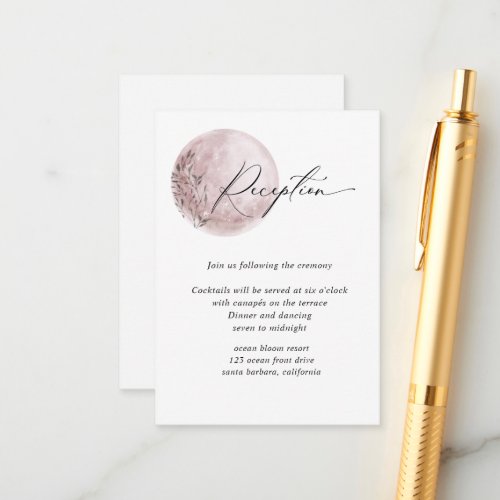 Mystical Moon Blush Pink Reception Enclosure Card