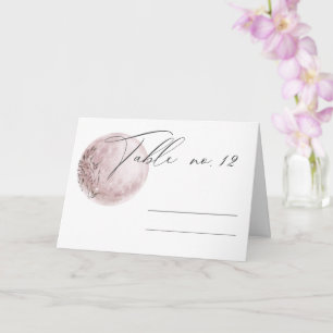 Mystical Moon Blush Pink Wedding Place Card