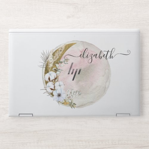 mystical moon bohemian elegant monogram HP laptop skin