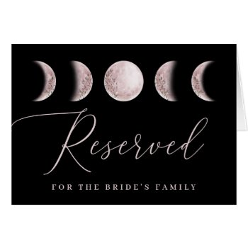 Mystical Moon. Elegant Black Wedding Reserved Sign by RemioniArt at Zazzle