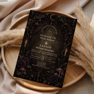 Mystical Moon Goth Forest Wedding Invitation
