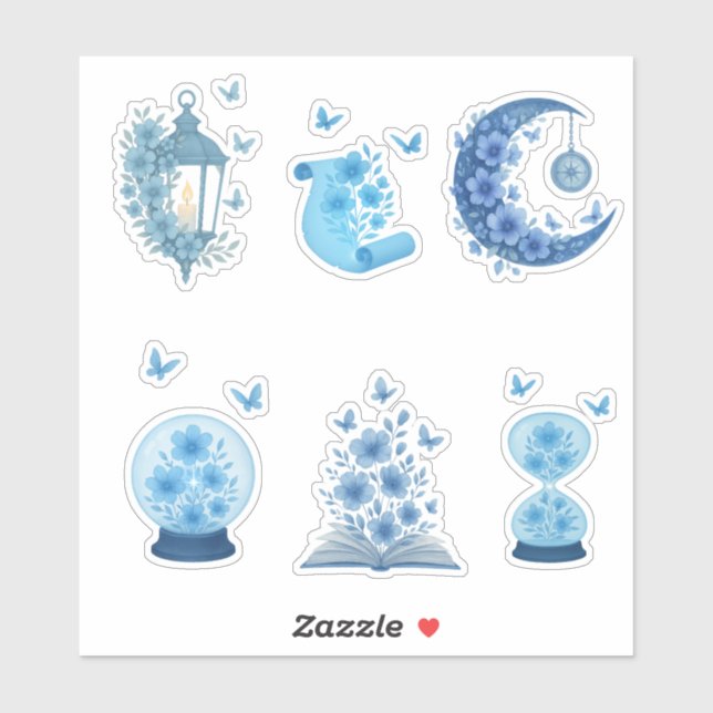 Mystical Moon, Lantern & Crystal Ball  Sticker (Sheet)