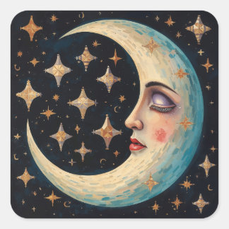 🌙✨ Mystical Moon Magic — Enchanting Celestial Square Sticker
