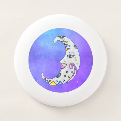 Mystical Moon Pretty Face Colorful Decorations Sky Wham_O Frisbee