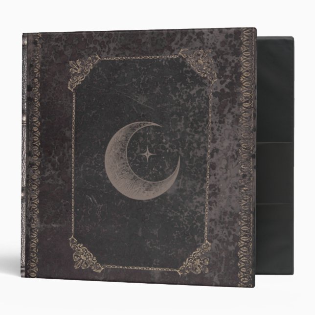 Mystical Moon & Stars Grimoire Book of Shadows 3 Ring Binder (Front/Inside)