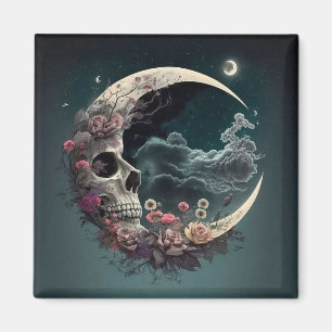 Mystical Moon with Skull Magnet