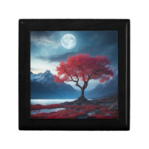 Mystical Moon Wooden Jewelry Keepsake Box