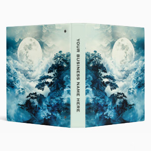 Mystical Moonlit Mountain Landscape 3 Ring Binder