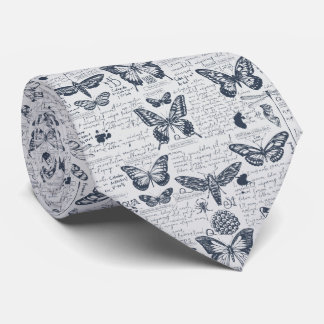 Mystical Moth Butterfly Pattern Neck Tie