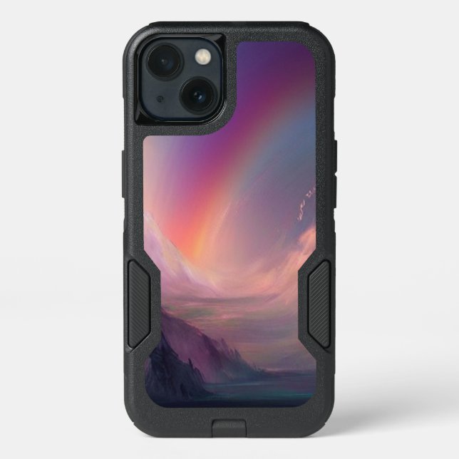 Mystical Mountain Landscape with Rainbow Otterbox iPhone Case (Back)