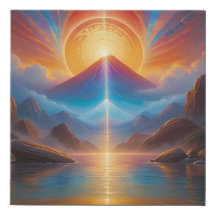 Mystical Mountains Zen Sunrise Abstract