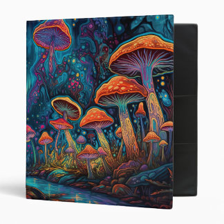 Mystical Mushroom 3 Ring Binder