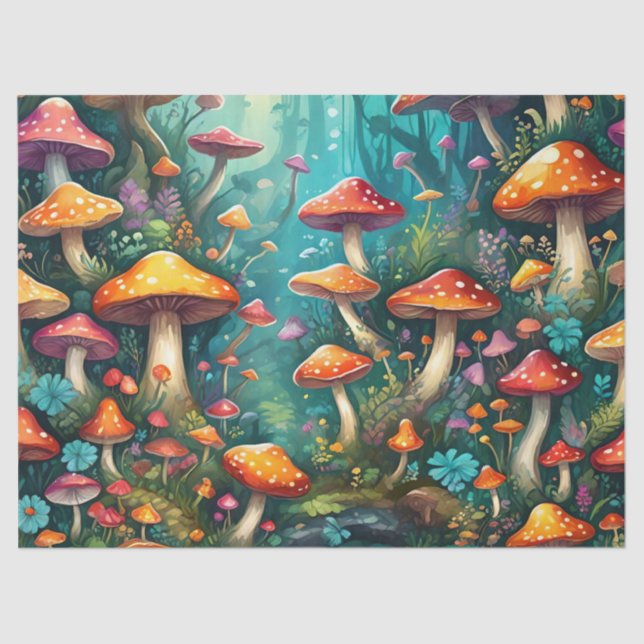 Mystical Mushroom Forest Tissue Paper (Front)