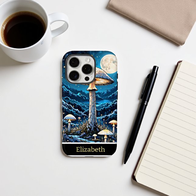 Mystical Mushroom Moonlit Forest Night Case-Mate iPhone Case (Creator Uploaded)