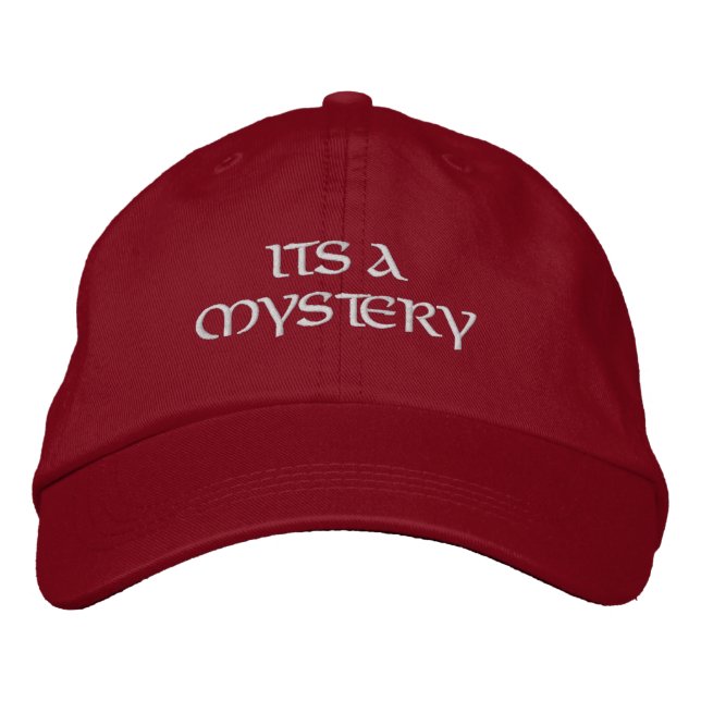 Mystical Mystery Quote Fun Red Embroidered Baseball Cap (Front)