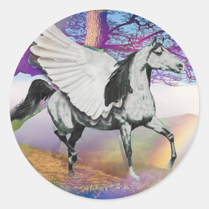 MYSTICAL MYTHICAL PEGASUS   WINGED HORSE   FANTASY STICKERS