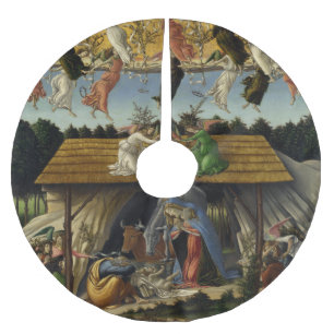 Mystical Nativity by Sandro Botticelli Brushed Polyester Tree Skirt