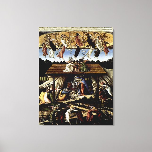 Mystical Nativity: Oil Painting by Botticelli Canvas Print (Front)