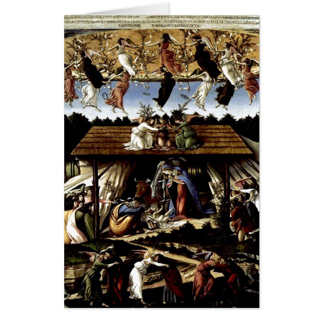 Mystical Nativity: Oil Painting by Botticelli Card (Front)