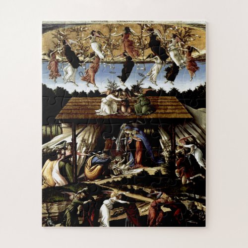 Mystical Nativity Oil Painting by Botticelli Jigsaw Puzzle