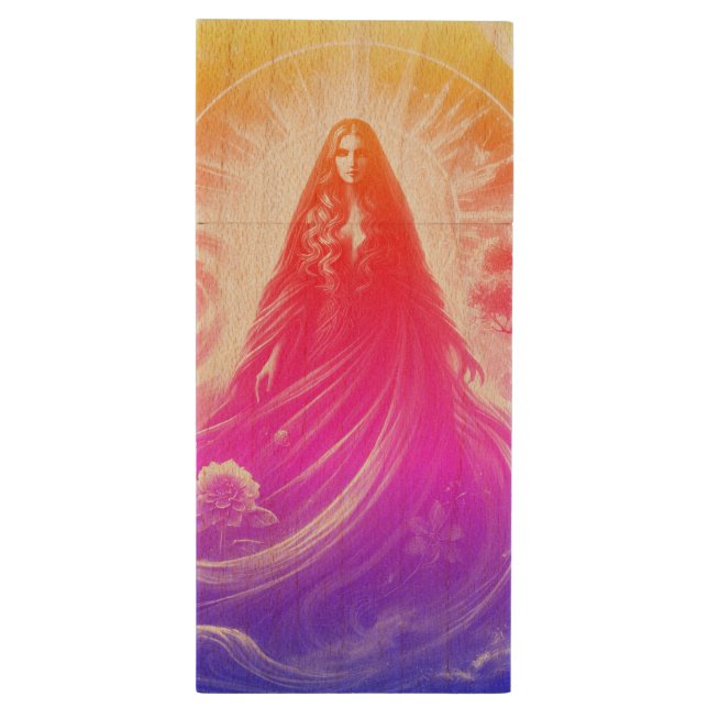 Mystical Nature Goddess - USB Thumb Drive (Back (Vertical))