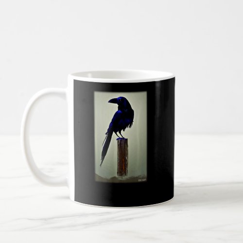 Mystical Night Blue Raven Bird Animal Motif Nature Coffee Mug
