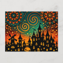 Mystical Night Castle Silhouette