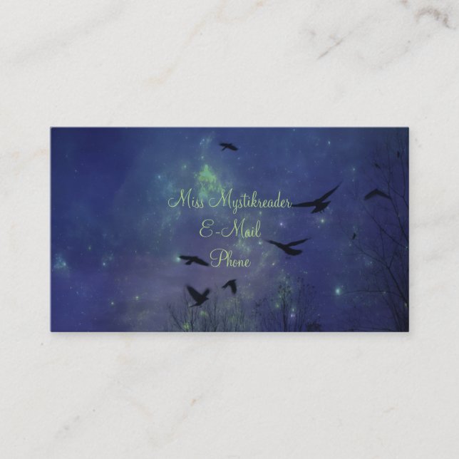 Mystical Night Crows Business Card (Front)