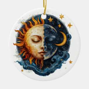 Mystical Night & Day Ceramic Ornament