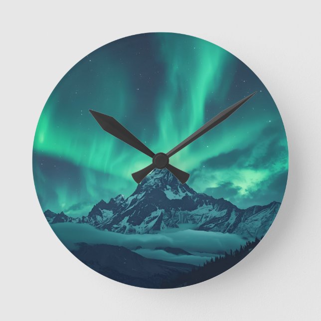 Mystical Night Sky Clock – Customizable Arctic Vie (Front)