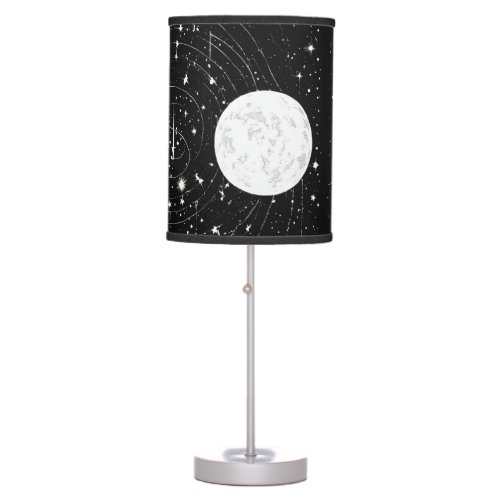 Mystical Nightfall Chand Tare Black Shimmer Colle Table Lamp