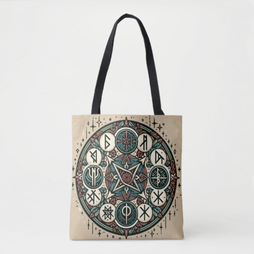 Mystical Norse Runes A Saga of Ancient Symbols Tote Bag