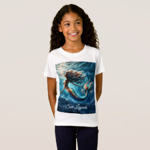 Mystical ocean mermaid siren's colorful tail art T-Shirt