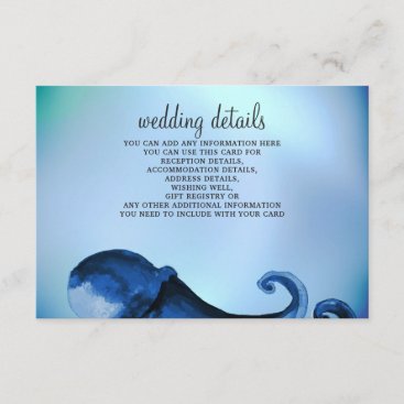 Mystical Ocean Octopus Wedding Details Cards