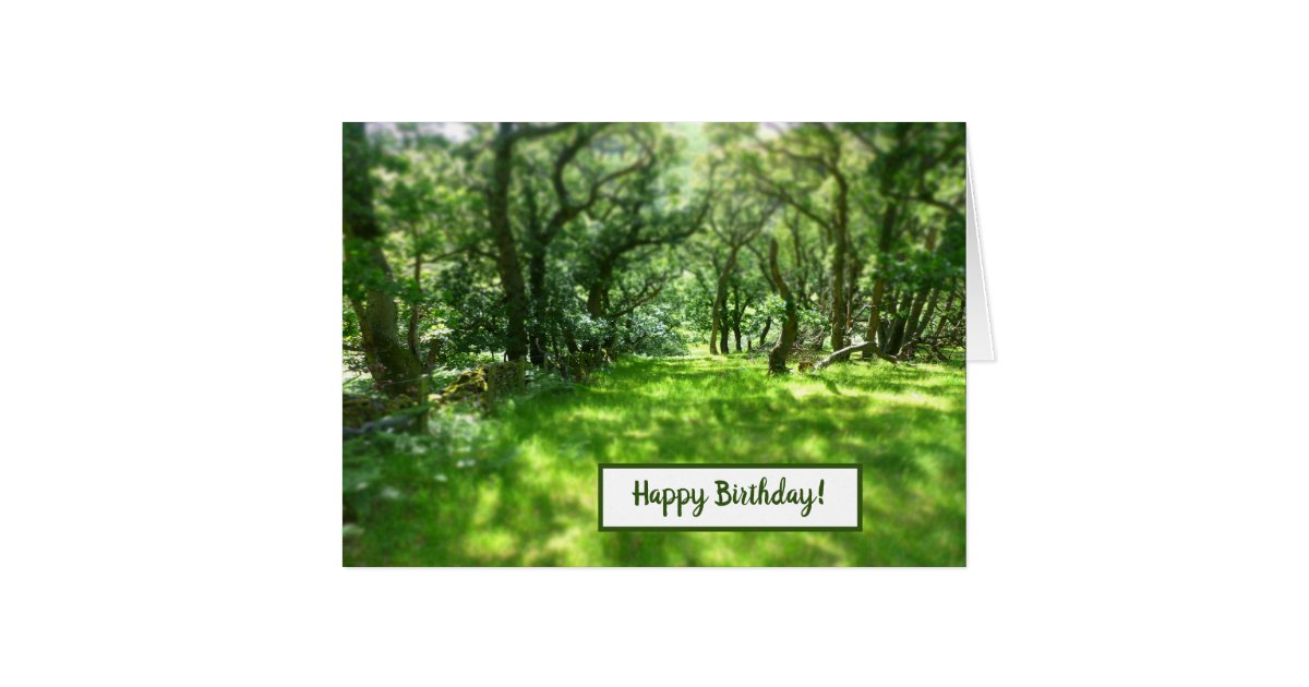 Mystical Old Oak Woodland - Happy Birthday Card | Zazzle