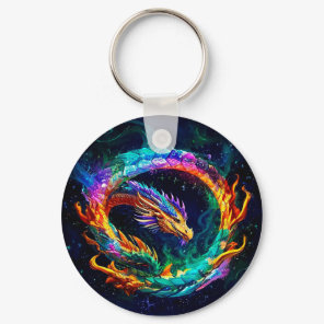 ✨ Mystical Ouroboros Dragon Infinity Art Symbol ✨ Keychain